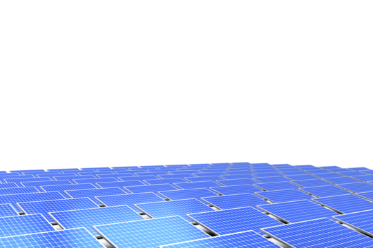 Digital png illustration of blue solar panels on transparent background - Powered by Adobe