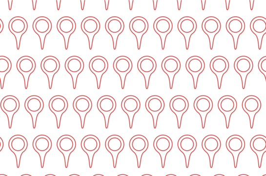 Digital png illustration of rows of red pointers on transparent background - Powered by Adobe