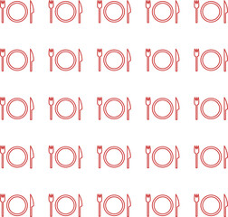 Digital png illustration of rows of red tableware on transparent background