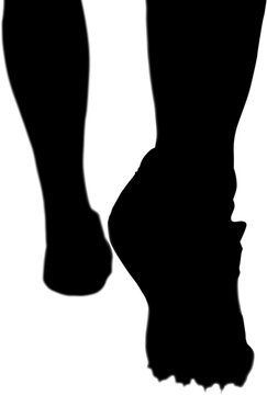 Digital png silhouette of male soccer player legs on transparent background