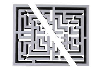 Digital png illustration of two halves of labyrinth on transparent background