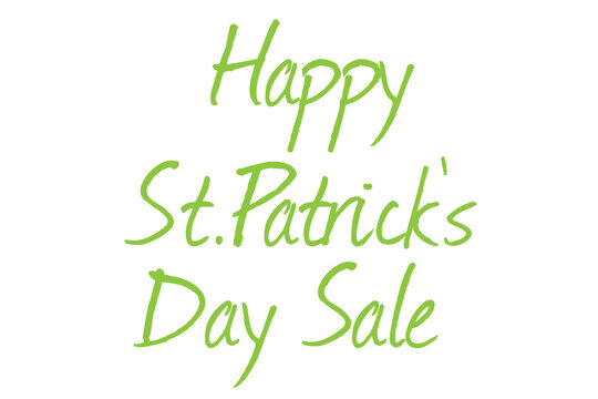 Digital png illustration of happy st patrick's day sale text on transparent background