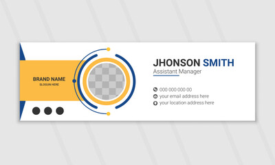 Modern and minimalist email signature design, Corporate mail business email signature banner, and minimal layout.
