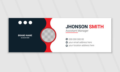 Modern and minimalist email signature design, Corporate mail business email signature banner, and minimal layout.
