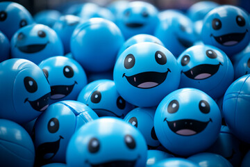 blue lughing balls