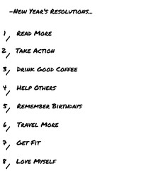 Digital png illustration of new year's resolutions text on transparent background