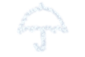 Digital png illustration of white umbrella on transparent background
