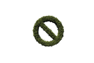Fototapeta premium Digital png illustration of negation symbol with grass on transparent background