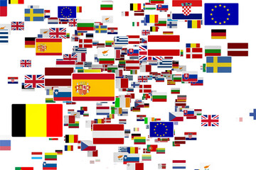 Digital png illustration of floating flags on transparent background