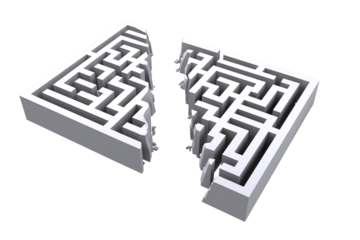 Digital png illustration of broken labyrinth on transparent background