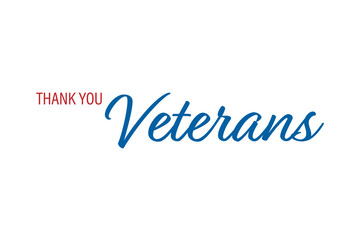 Digital png illustration of thank you veterans text on transparent background