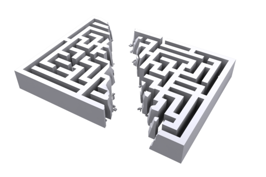 Digital png illustration of broken labyrinth on transparent background - Powered by Adobe
