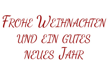 Digital png illustration of frohe weihnachten und gutes neues jahr text on transparent background