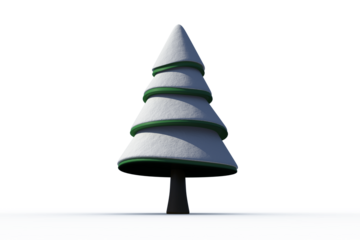 Digital png illustration of tree with snow on transparent background