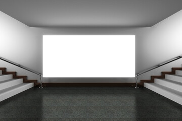 Digital png illustration of interior with copy space on wall on transparent background