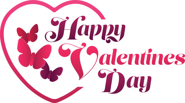 Digital png illustration of happy valentines day text on transparent background