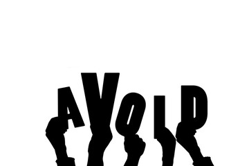 Digital png illustration of hands with avoid text on transparent background