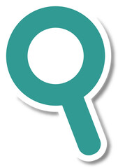 Digital png illustration of magnifying glass on transparent background