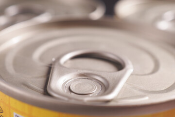close up of a food can on white background ,