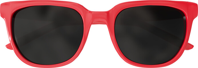 Digital png illustration of red sunglasses on transparent background - Powered by Adobe