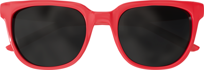 Digital png illustration of red sunglasses on transparent background