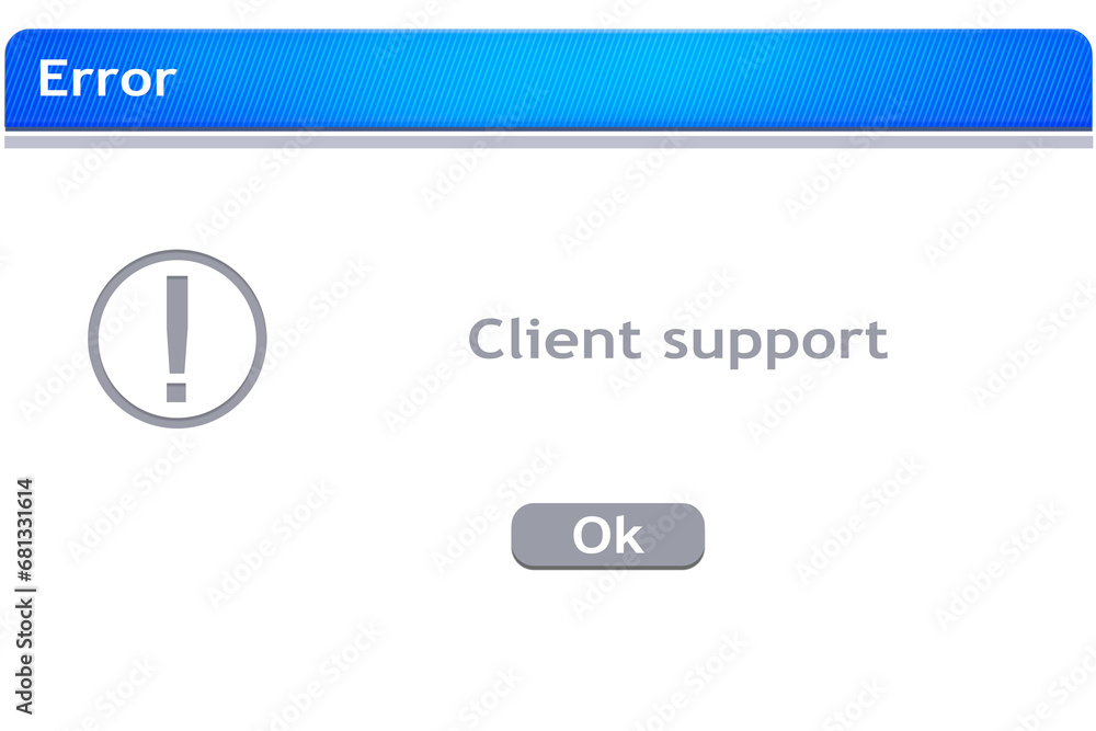 Poster digital png illustration of pop up with client support text on transparent background