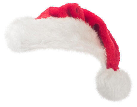 Digital png illustration of red santa's hat on transparent background