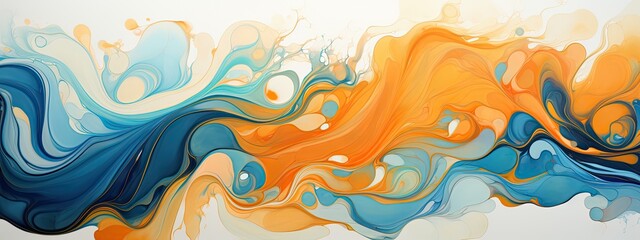 Fototapeta na wymiar an orange black and white painting with swirls