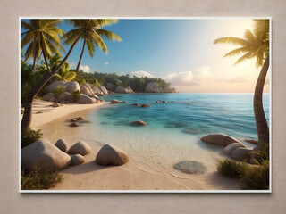 A travel postcard of beach and ocean