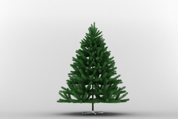 Digital png illustration of green christmas tree on transparent background