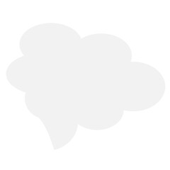 Digital png illustration of white speech bubble on transparent background