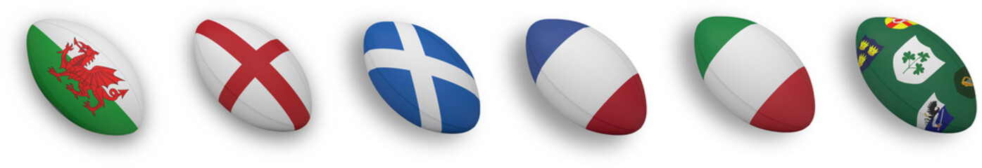 Digital png illustration of rugby balls with on transparent background