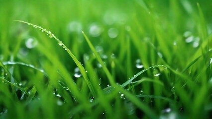 Grass with dew drops