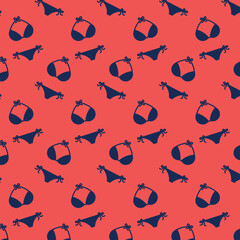 Digital png illustration of red and blue pattern of repeated swimsuits on transparent background