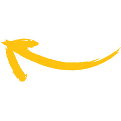 Digital png illustration of yellow arrow on transparent background