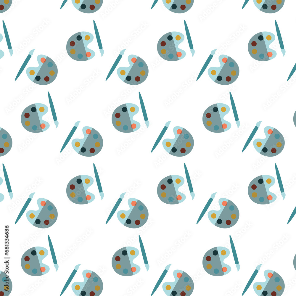 Poster digital png illustration of colourful pattern of repeated paints on transparent background