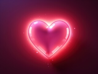 Neon heart made of glow-in-the-dark elements on contrast dark background. Valentine's Day concept.