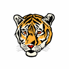 Tiger face graphic vector illustration. Perfect for animal themes, nature-related designs, and artistic representations.