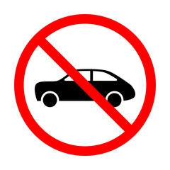 No car allowed prohibition vector icon sign Do not drive symbol, no cars entry isolated on white background.illustration