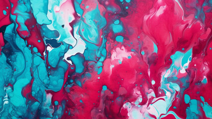 Mesmerizing Maroon Red and Turquoise Blue Watercolor Splash