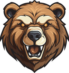 Angry grizzly bear head mascot
