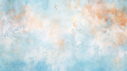 Fototapeta na wymiar Sky Blue and Peach Watercolor Splash Abstract Wallpaper