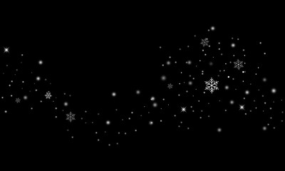 Glitter white color snowflake particles background effect for luxury greeting card. Christmas...