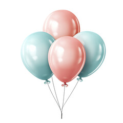 Cute pastel shiny balloon in flat style illustration 