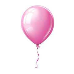Cute pink shiny balloon in flat style illustration 