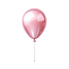 Cute pink shiny balloon in flat style illustration 