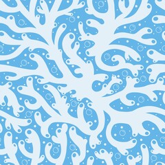 Fototapeta na wymiar hand drawn coral reef seamless pattern