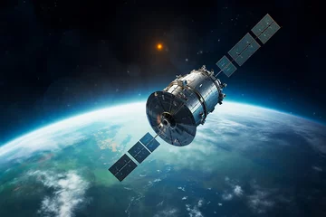 Foto auf Acrylglas Satellite Earth Communication Technology Space © Xtremest