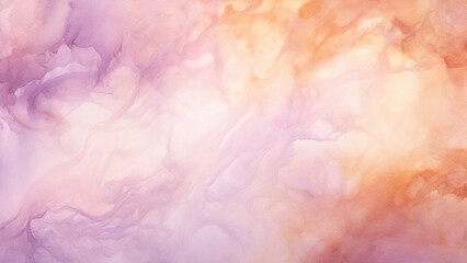 Fototapeta na wymiar Vivid Sunset Orange and Lavender Watercolor Splashes