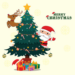 Vector illustration Marry Christmas Poster template